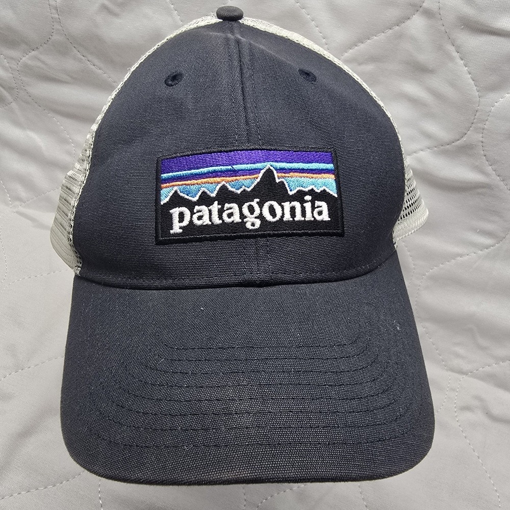 Patagonia Hat Cap Snap Back‎ Gray Adjustable Mesh Trucker Spell Out Horizon